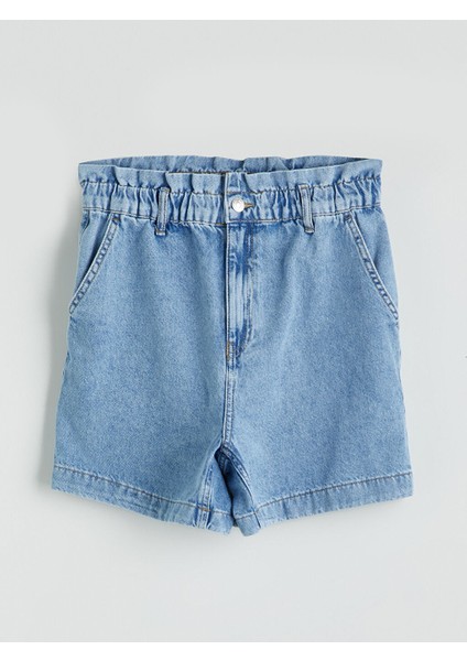 Yeni Sezon Beli Lastikli Kadin Jean Sort - S5PQ68Z8