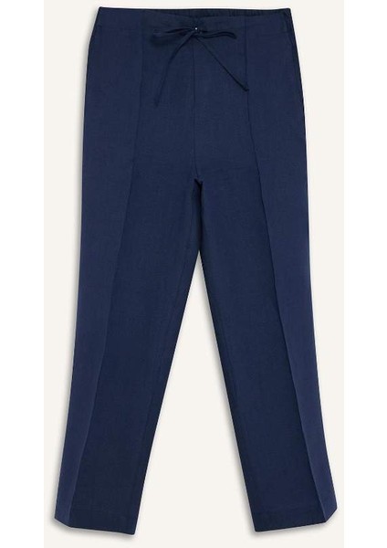 Yeni Sezon %100 Keten Straight Fit Esnek Belli Cepli Pantolon indirimleri