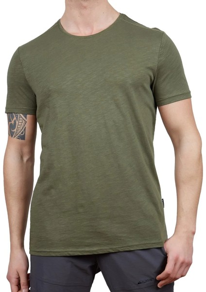 Yazlık Kısa Kol Haki Basic Tshirt