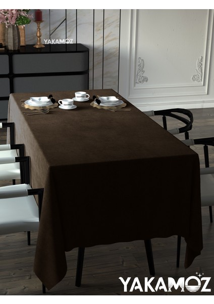 Çikola Kahvesi Kadife Dokulu Masa Örtüsü Dertsiz Velvet Touch Serisi fiyatları
