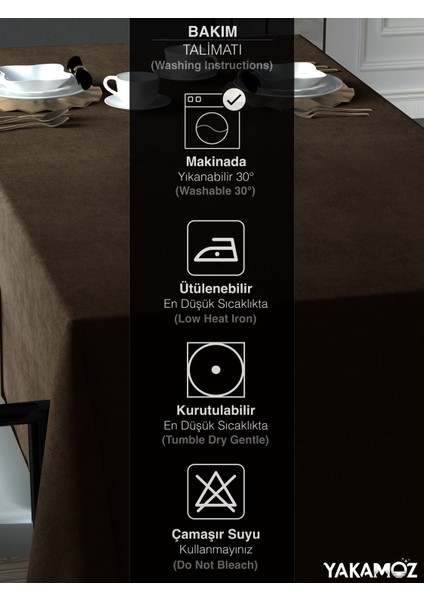 Çikola Kahvesi Kadife Dokulu Masa Örtüsü Dertsiz Velvet Touch Serisi fırsatları