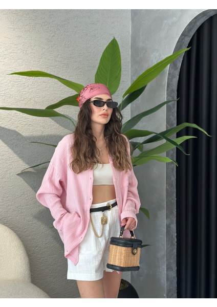Müslin Kumaş Oversize Gömlek