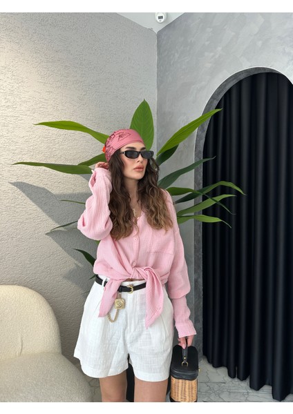 Müslin Kumaş Oversize Gömlek