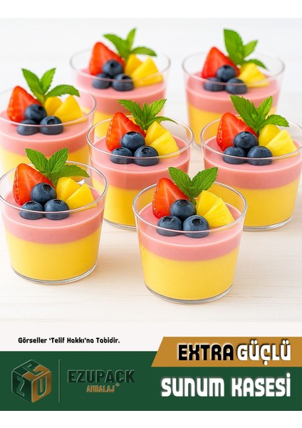 Yuvarlak Mika Kase Plastik Şeffaf Kapaksız Sunum Kabı 200 cc 25 Adet Tatlı & Meze ve Salata Kap