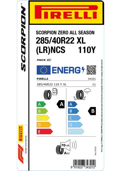 285/40 R22 110Y Xl Lr Ncs Scorpıon Zero As Oto Dört Mevsim Lastigi (Üretim Yılı:2023)
