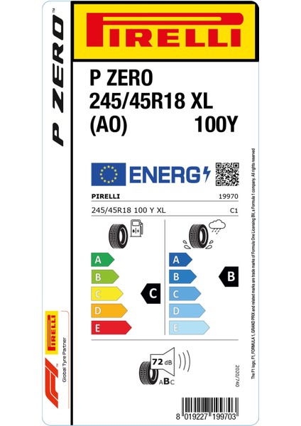 245/45 R18 100Y Xl Ao P Zero Oto Yaz Lastigi (Üretim Yılı:2024)