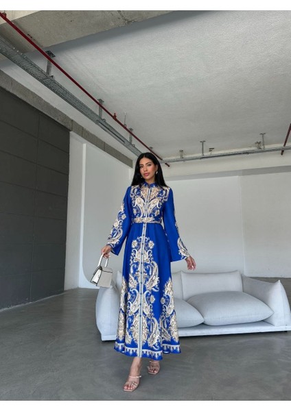 Ithal Babel Kumaş Elbise (Kemer Dahildir)