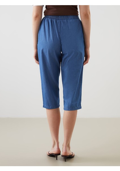 Yeni Sezon Beli Lastikli Kadin Jean Kapri - S5PD43Z8 fırsatları