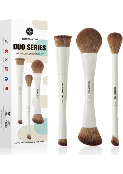Eıgshow 3 Parça (Çift Taraflı) Profosyonel Fırça Seti