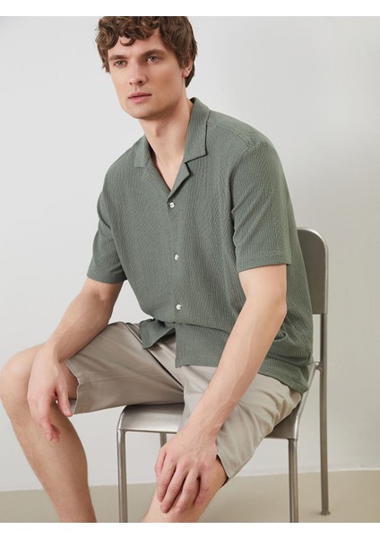 Yeni Sezon Regular Fit Kisa Kollu Erkek Gomlek - S5EC97Z8