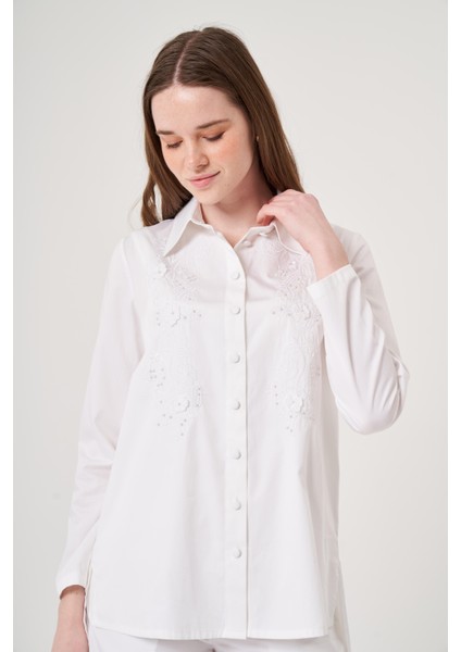 OE25Y939713 Omelya Nakışlı Gömlek modelleri