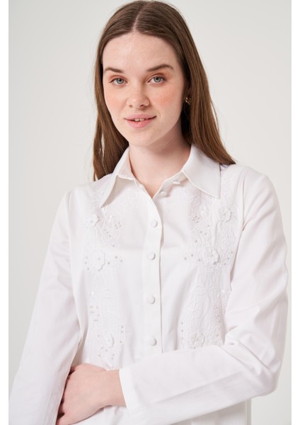 OE25Y939713 Omelya Nakışlı Gömlek fırsatları