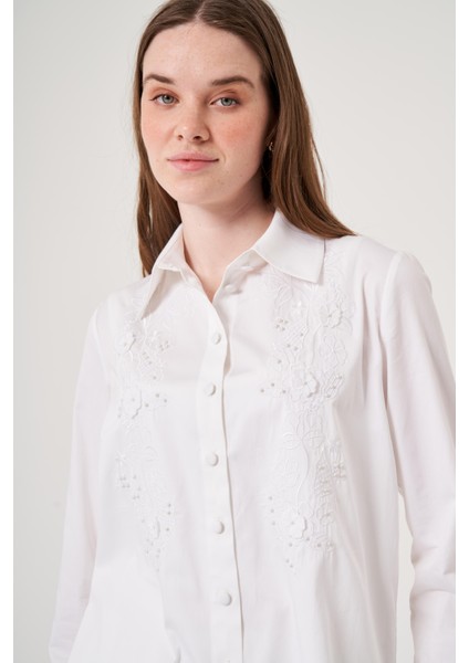 OE25Y939713 Omelya Nakışlı Gömlek indirimleri