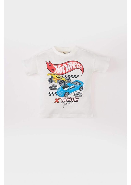 Yeni Sezon Erkek Bebek Hot Wheels Bisiklet Yaka Kısa Kollu Tişört modelleri