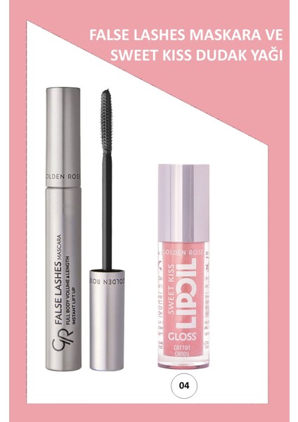 False Lashes Hacim Veren Maskara & Sweet Kiss Meyveli Dudak Parlatıcı Set