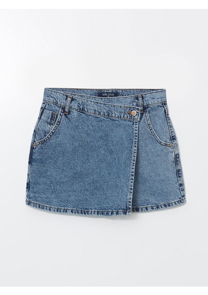 Yeni Sezon Standart Fit Kadin Jean Sort Etek - S53991Z8