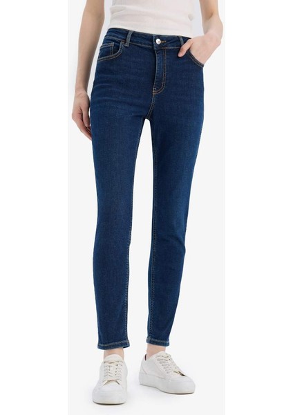 Yeni Sezon Rebeca Skinny Fit Yüksek Bel Düz Paça Uzun Jean Taş Yıkama Pantolon