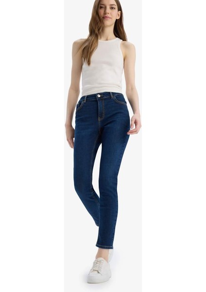 Yeni Sezon Rebeca Skinny Fit Yüksek Bel Düz Paça Uzun Jean Taş Yıkama Pantolon