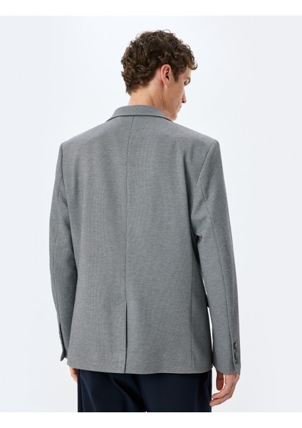 Yeni Sezon Cep Detaylı Pamuk Karışımlı Mono Yaka Slim Fit Blazer Ceket fırsatları