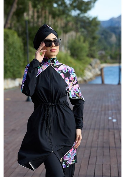 Lilya Desen Spor Lycralı Tasarım Tesettür Ikili Mayo Takım modelleri