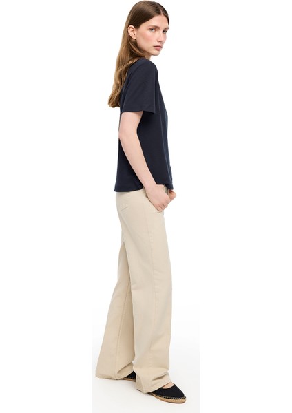 Makis Lacivert Renk Rahat Kalıp Bisiklet Yaka Takma Kol Tişört fiyatları