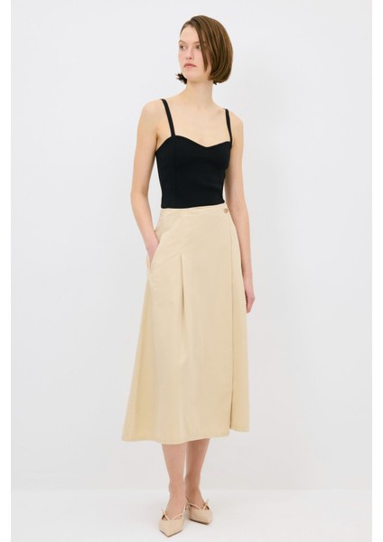 Pileli Midi Etek Bej 12744992000