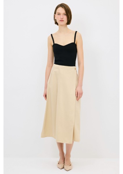 Pileli Midi Etek Bej 12744992000