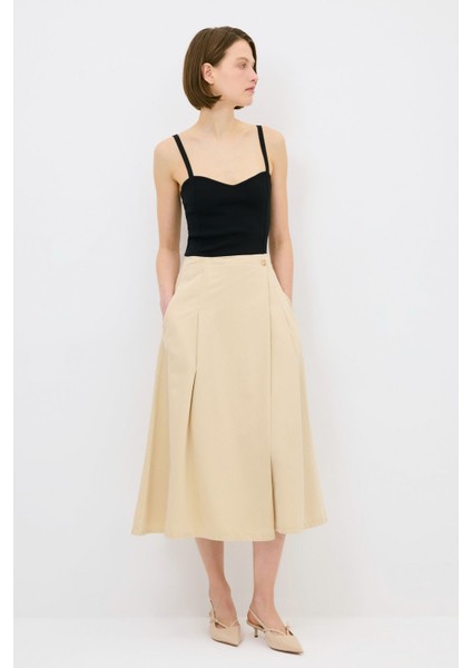 Pileli Midi Etek Bej 12744992000