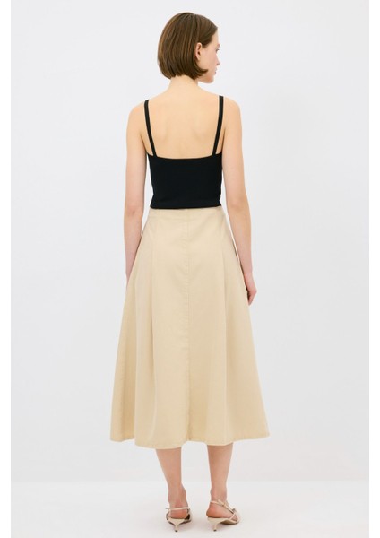 Pileli Midi Etek Bej 12744992000
