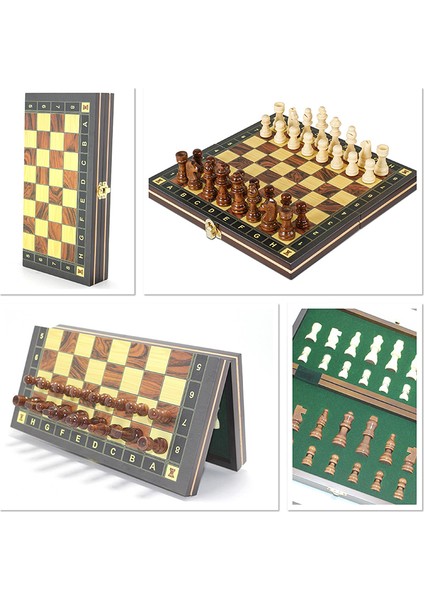 Mıknatıslı Ahşap Hazneli Satranç Takımı