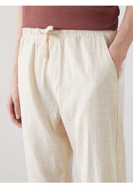 Yeni Sezon Rahat Kalip Keten Gorunumlu Erkek Pantolon - S52901Z8