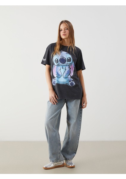 Yeni Sezon Bisiklet Yaka Stitch Baskili Kadin Tisort - S5GV71Z8 fiyatları
