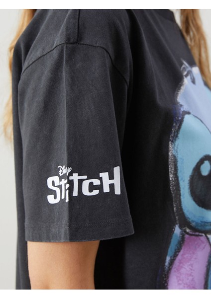 Yeni Sezon Bisiklet Yaka Stitch Baskili Kadin Tisort - S5GV71Z8 modelleri