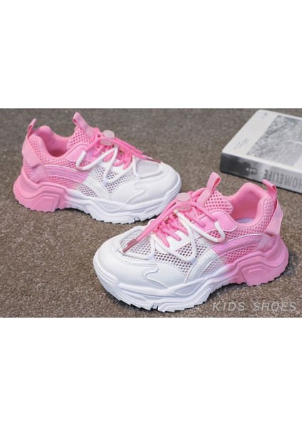 Junisteps File Detaylı Hava Alabilen Çocuk Spor Ayakkabı - Pembe