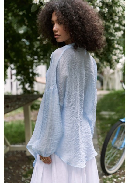 Lyra Oversize Mavi Gömlek
