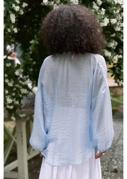 Lyra Oversize Mavi Gömlek