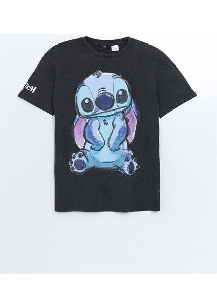 Yeni Sezon Bisiklet Yaka Stitch Baskili Kadin Tisort - S5GV71Z8 indirimleri