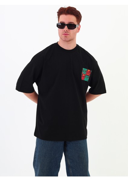 Typeofgamer-Oversize Tişört | Sırt Baskılı – Minimal Göğüs Desenli Unisex Tshirt