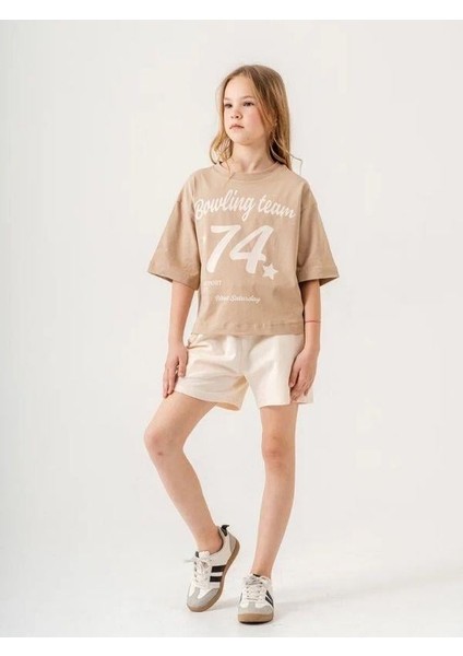 Kız Çocuk Pamuklu 74 Yazılı Şortlu Takım fiyatları