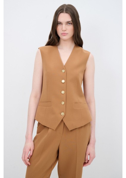 Gabardin Yelek Camel 179L9404000