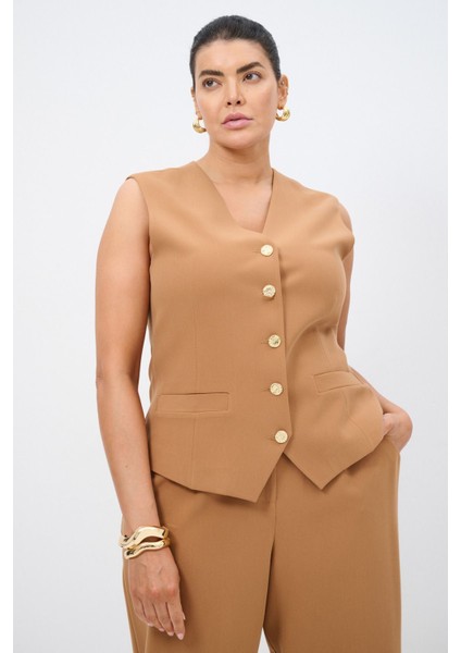 Gabardin Yelek Camel 179L9404000