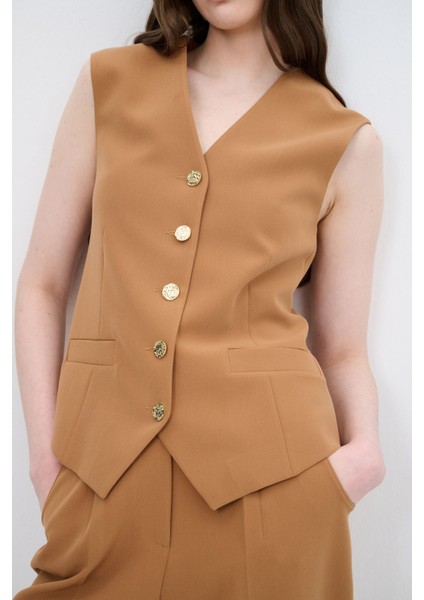 Gabardin Yelek Camel 179L9404000