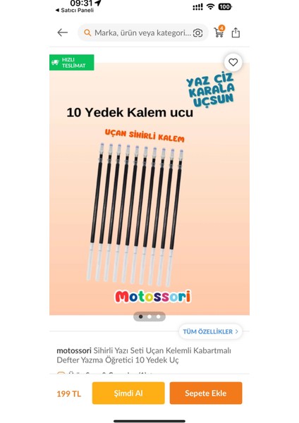 Sihirli Yazı Kalem Içi Yedeği 10 Adet - Sihirli Defter Kitap Setinde Kullanılan Kalem Içi Yedeği