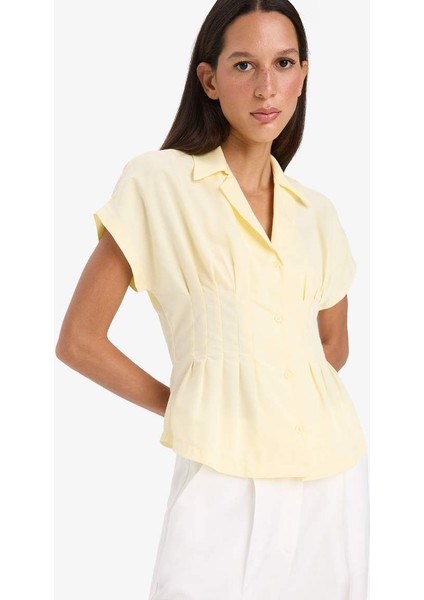 Yeni Sezon Fitted Pensli Poplin Kısa Kollu Gömlek modelleri