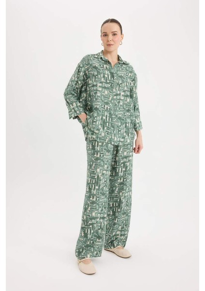 Yeni Sezon Wide Leg Rahat Pantolon Geniş Bol Paça Desenli Yüksek Bel modelleri
