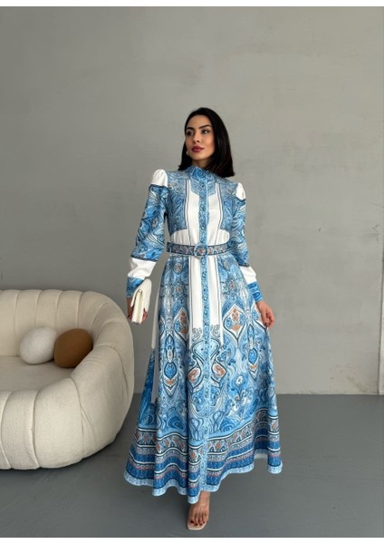 Atlas Kumaş Elbise (Kemer Dahildir)