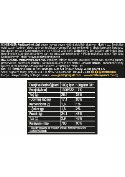Tost Peyniri 225 gr 6'lı Paket - 1350 gr