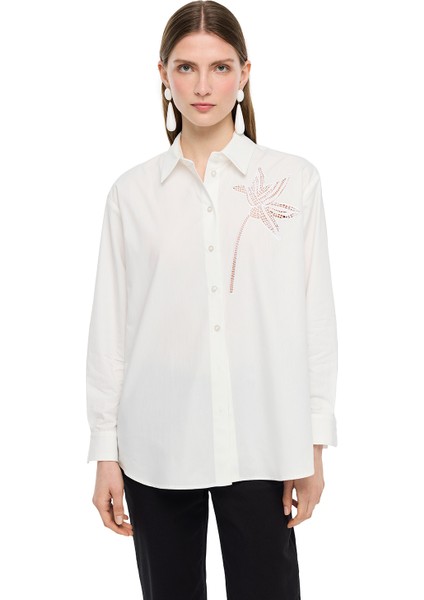 Beyaz Bowens Regular Fit Uzun Kol Gömlek