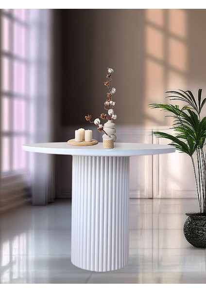 Arya Yuvarlak Ahşap Bohem Masa 100X100