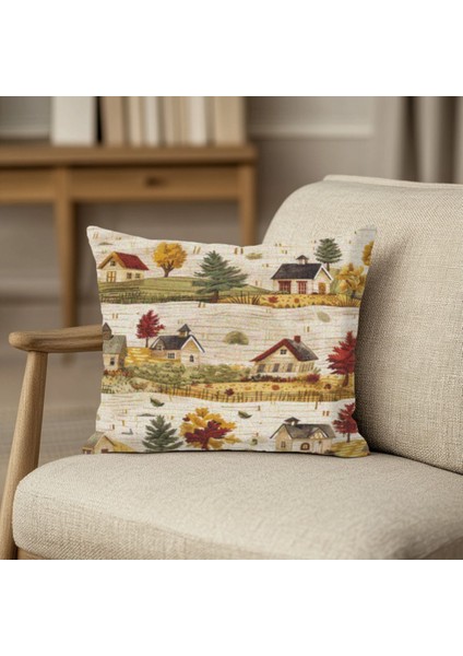 Klasik Tarzda Anadolu Motifli Kırlent Kılıfı Kare